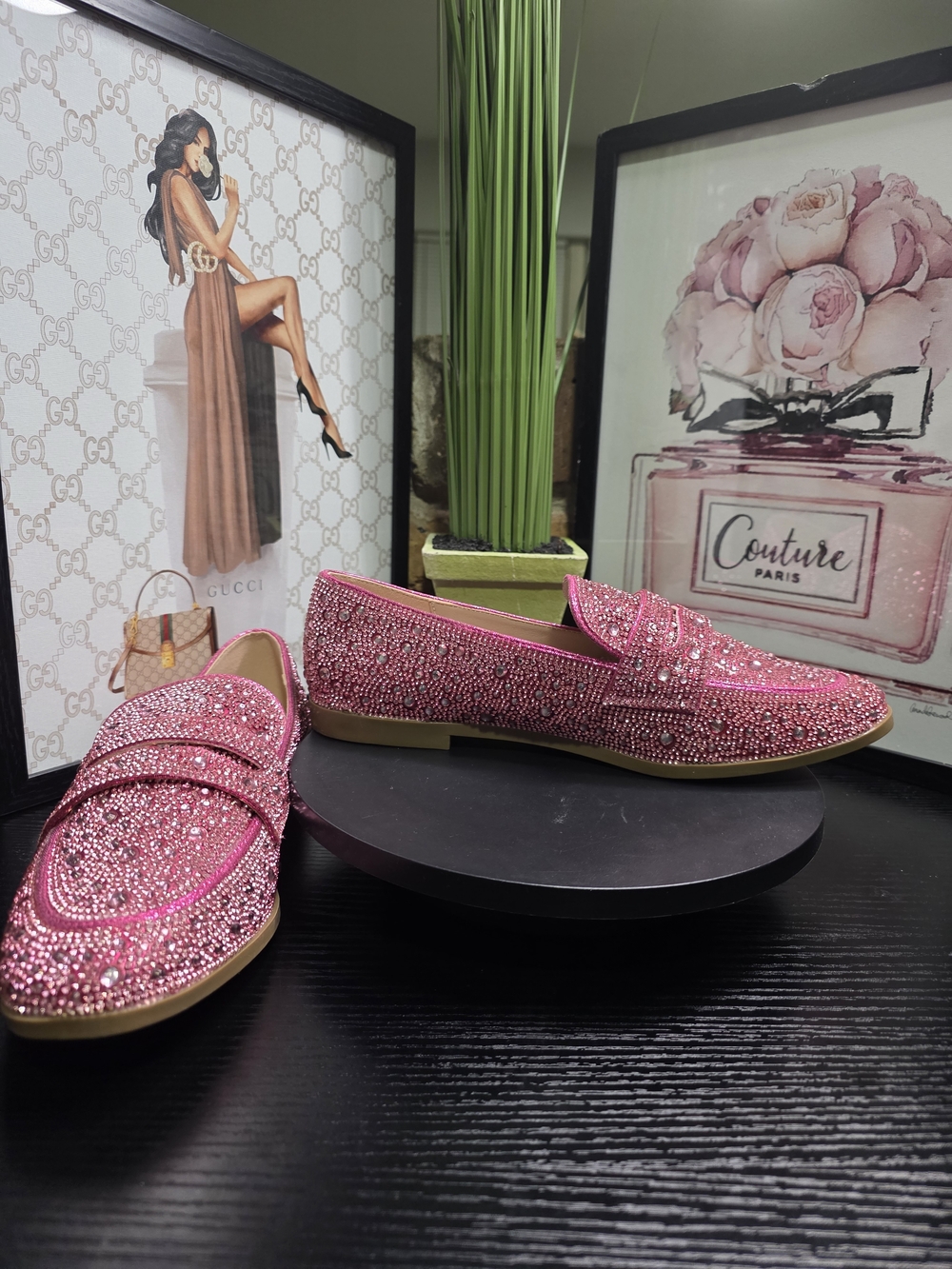Sugar Pink Crystal Embellished Loafers - Picture 8 of 8